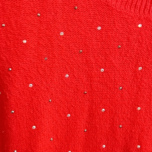 Candie's Red Sweater with Stud Accents - Picture 2 of 3